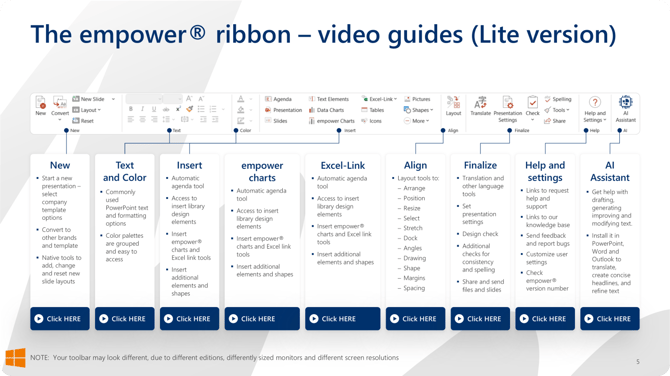 Toolbar guide - Lite
