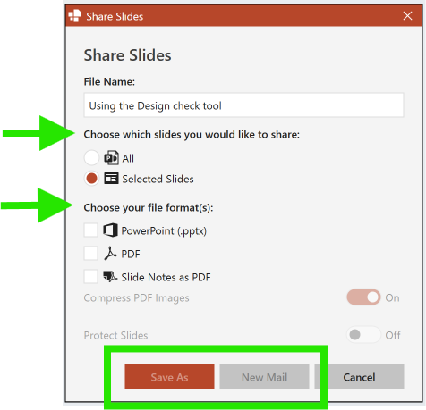 send and share slides screenshot