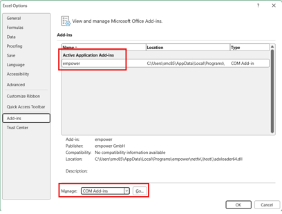 Active add-in