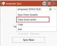 Clear local cache