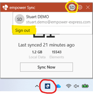 sync Log out