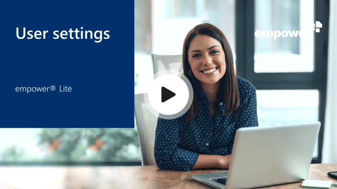 User settings - lite